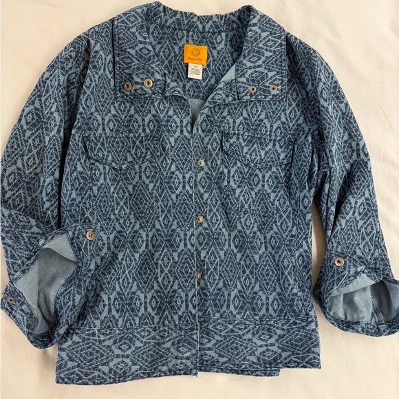 Ruby Rd. Blue Patterned Jacket - Picture 3 of 4
